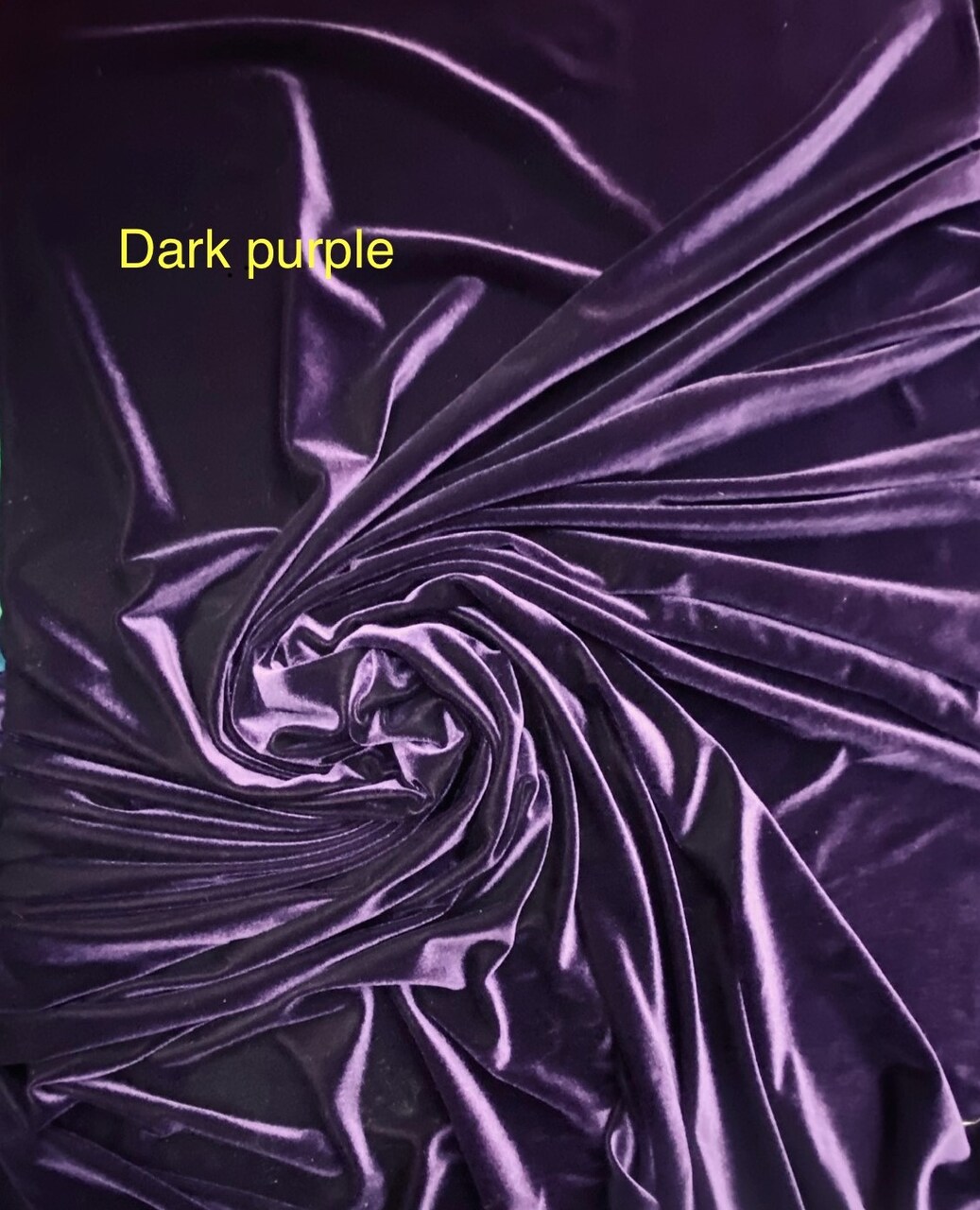 1 Yard Dark Dark purple Stretch Velvet for Apparel, Costumes, Home Décor, and Crafts 58/60 Inch Wide
